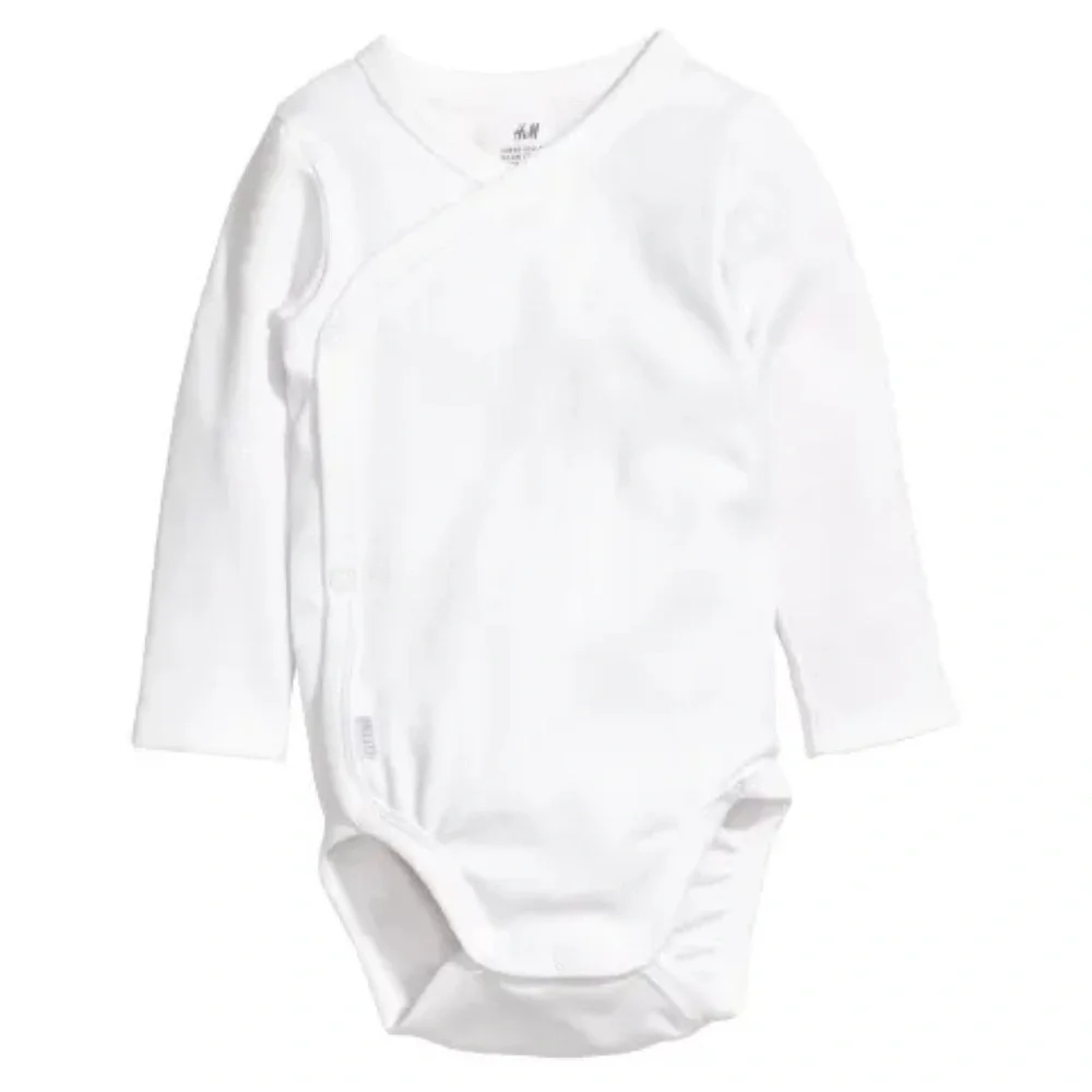 H&M Long Sleeve Wrap Over Bodysuit - White